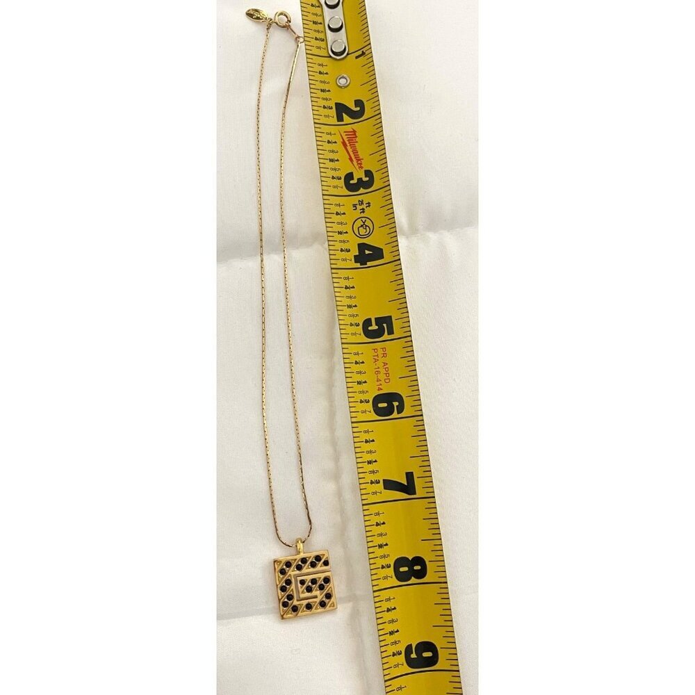 Givenchy Black Stone and Gold Plated G Necklace - Picture 3 of 4